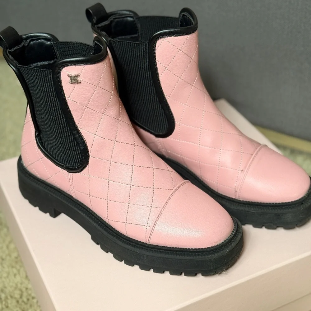 LIKE NEW Sam Edelman Little and Big Girls Lucianna Quilt Moto Boot